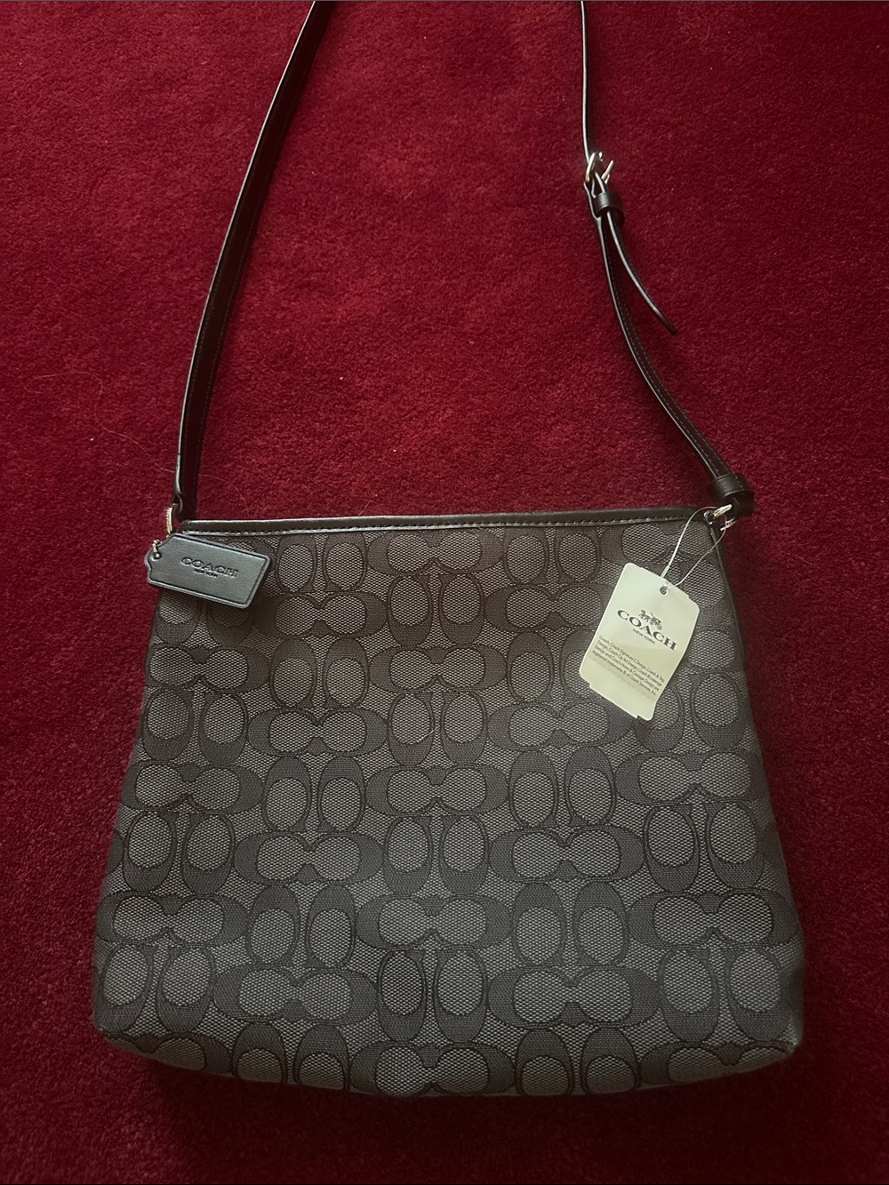 NWT Coach Black Signature Crossbody Bag